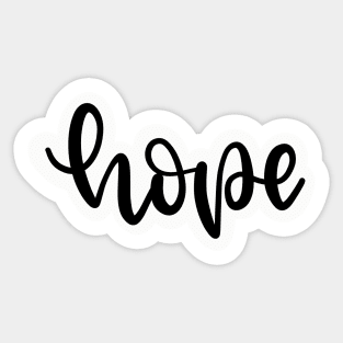 Hope Black Script Sticker